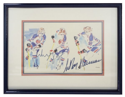 Wayne Gretzky Signed Framed Leroy Neiman Print